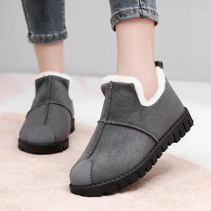 мода Женские ботинки Зимние Новые Модные Нескользящие Хлопковые Туфли Комфортные — фото 3