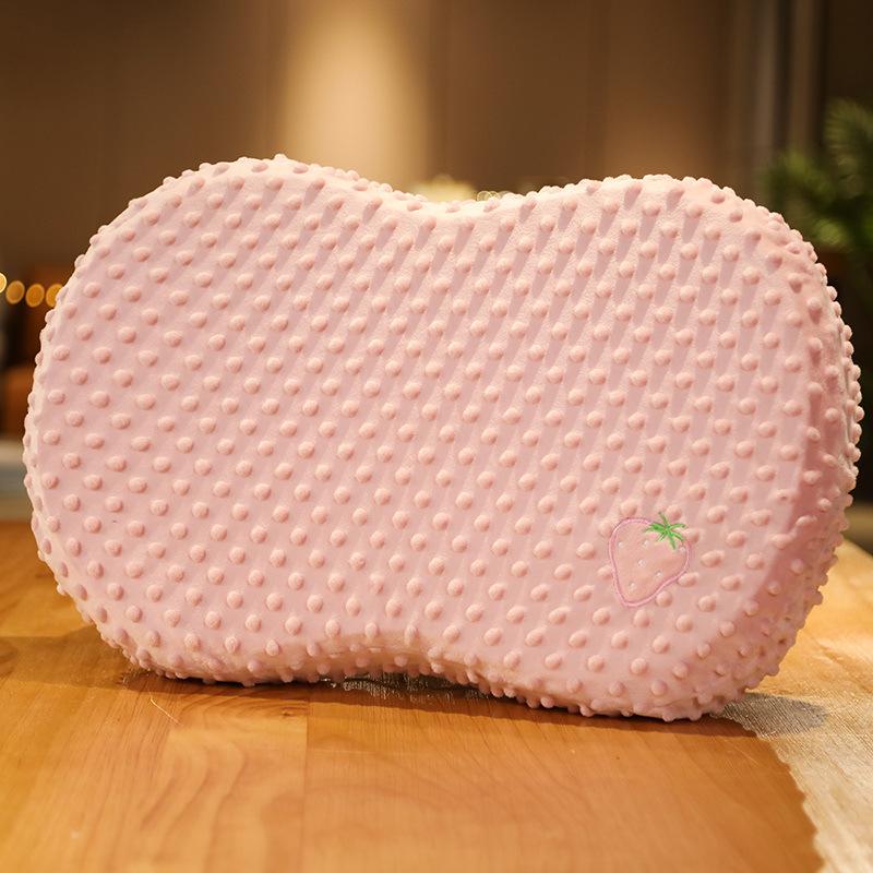 Soft Doudou Velvet Belly Pillow Memory Cotton Sleeping Decompression Pillow Bed Adult Stress Relief Assisted Sleeping Pillow Leather Shell