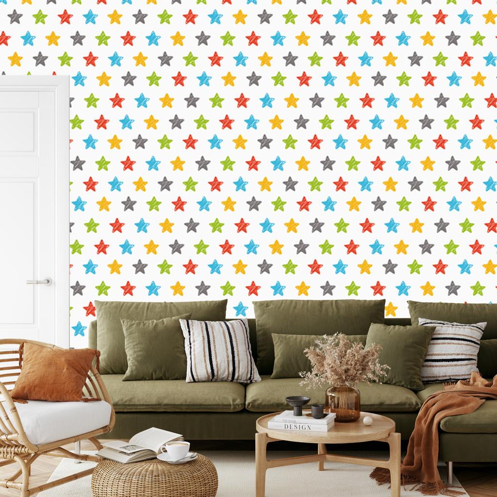 Colorful Stars Wallpaper for Living Room and Bedroom 50x1000