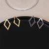 Simple Geometric Rhombus Hollow Line Creative Stud Earrings for Women Personality Temperament Minimalist Jewelry