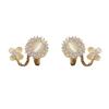 Elegant Cat's Eye Flower Stud Earrings for Women - High-End S925 Silver Needle Jewelry