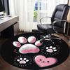 1PC Paw Prints Heart Office Round Area Rug, Indoor Mat Suitable ForOffice, Under Office Chairs Bedroom Living Room Home Decor, Room Deco F165