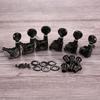 Pack of 6 Black Guitar Peg Replacement Set Metal Texture Guitar Tuners Suitable for Left Hand Acoustic Electric Guitars