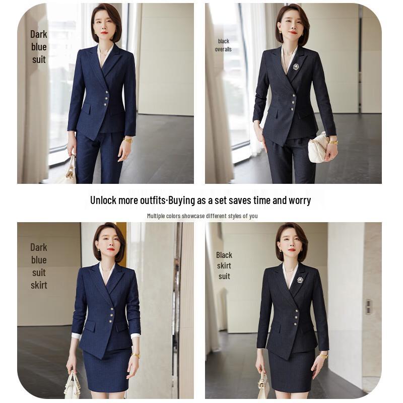 Women's Professional Striped Suit Set