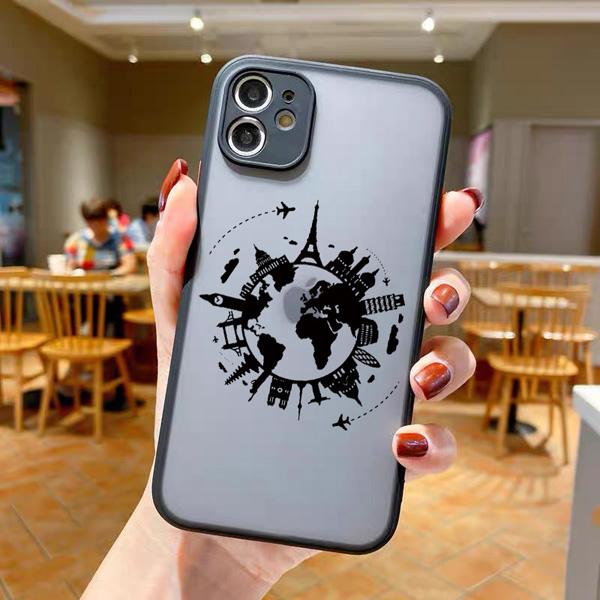 World Map Travel Camera Protection Phone Case For iPhone 11 13 12 14 15 16 Pro Max Mini 7 8 Plus XS XR SE20 Plane Hard PC Cover