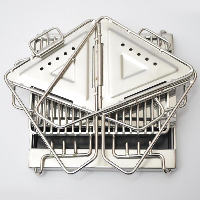 Portable Stainless Steel Folding BBQ Grill & Fire Pit for Outdoor Camping