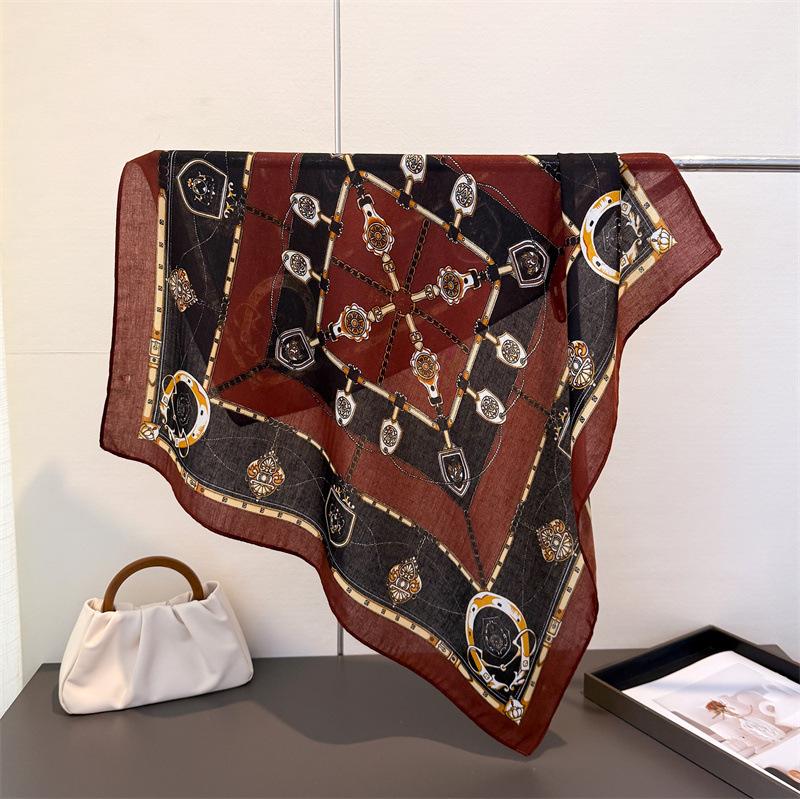 Square Silk Scarf Women Head Shawl Wrap Ribbon Headband Luxury Elegant Hair Print Neck Scarves Hijab Bandana Pashmina Headscarf