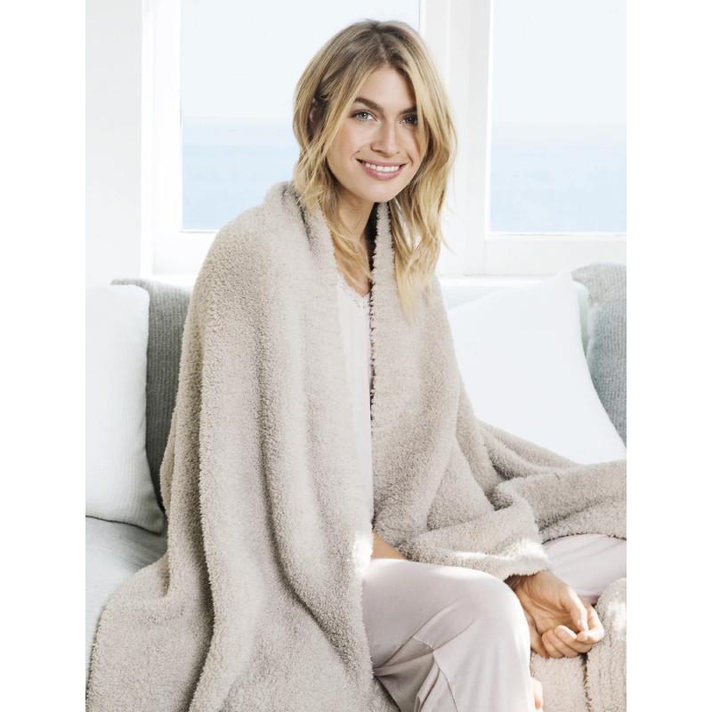 Polyester Knit Solid Color Furniture Blanket For Couch And Bed