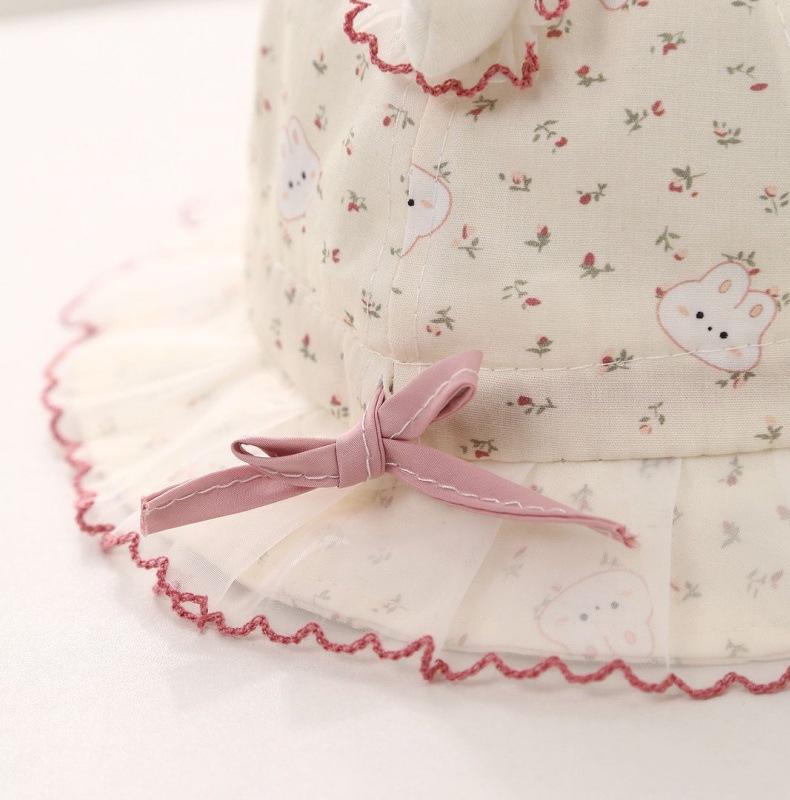Adorable Mesh Floral Baby Girl Bucket Hat for Spring/Summer