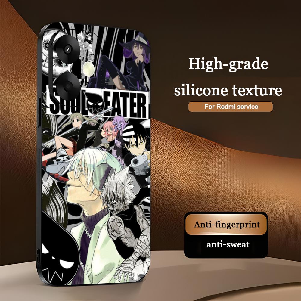 Cool Hot Soul Eater Anime Phone Case For Xiaomi Redmi 14C 13C 12C Note14 13 12 11 10 Pro Plus S Soft Black Phone Cover