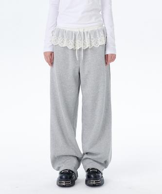 Leoninghai Lace Sweatpants [Gray]