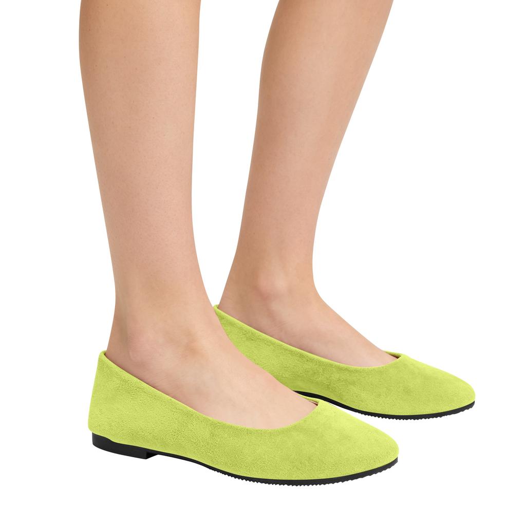 Women's Pointed Toe Flat Shoes Slip On Ballet Style Low Heel Casual Comfortable Soft Material Footwear