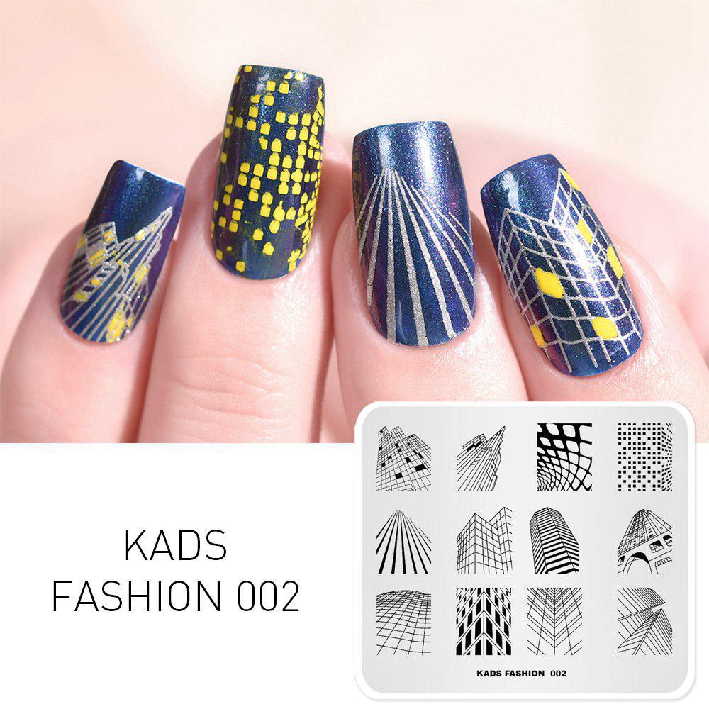 kads Móda 002 Série Razítkovací destičky na nehty Design Mrakodrapy Tvar budovy Razítko Destička na nehty Ozdoby na nehty Razítko na lak