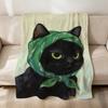 kawaii cartoon Kitten Cat with a Hood Flannel soft warm plush blanket sofa living room pet hogar bedroom gift home Car portable