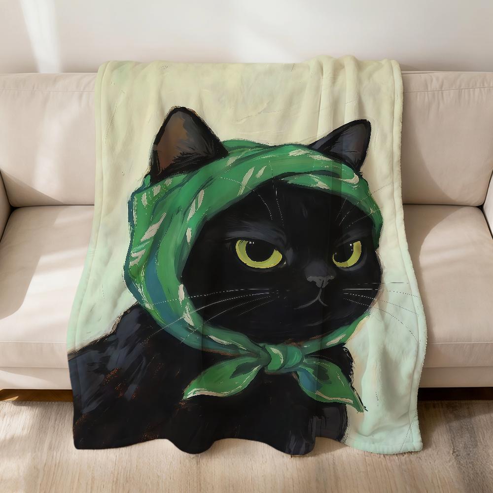 kawaii cartoon Kitten Cat with a Hood Flannel soft warm plush blanket sofa living room pet hogar bedroom gift home Car portable