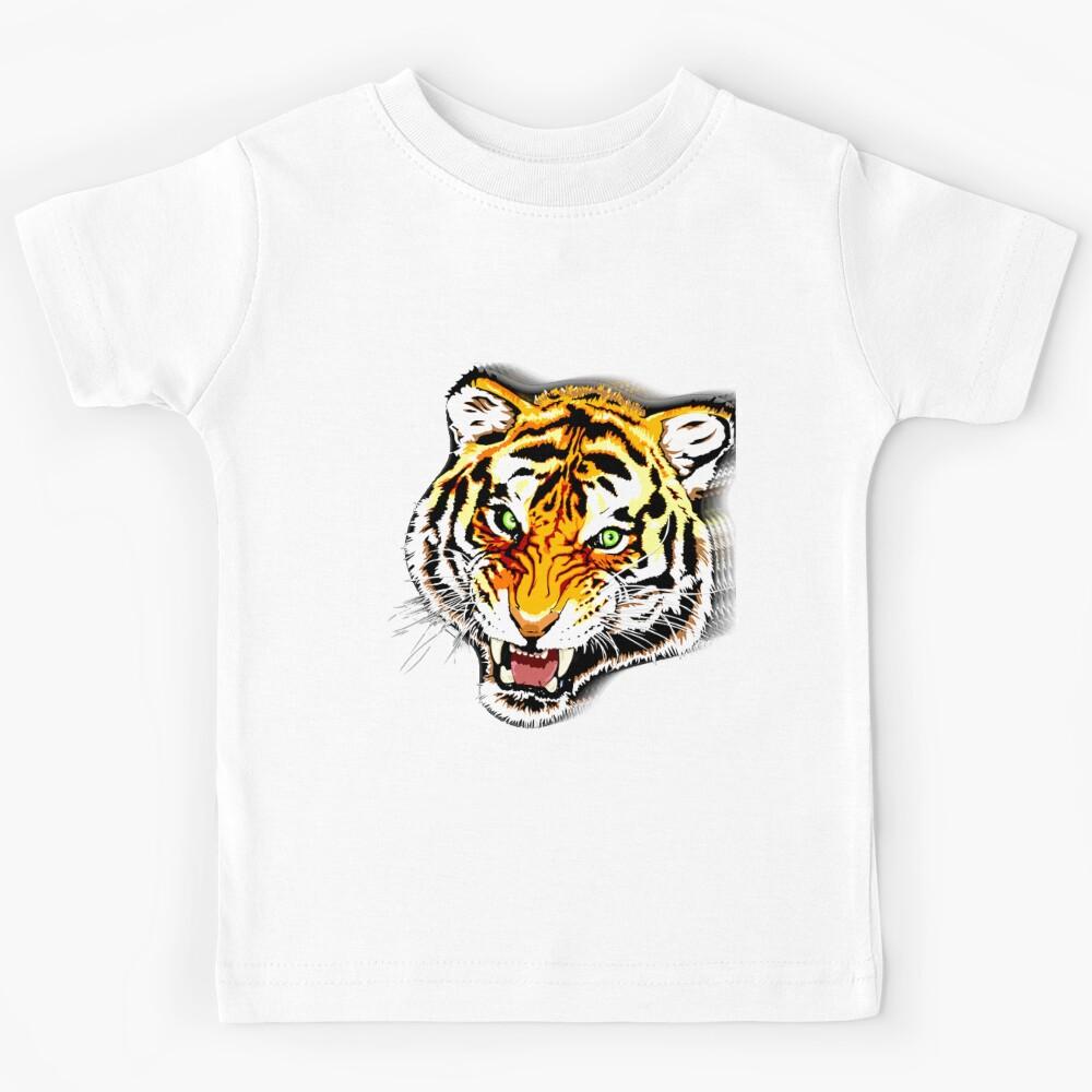 Willd Animal Tiger Head Kids T-Shirt 140