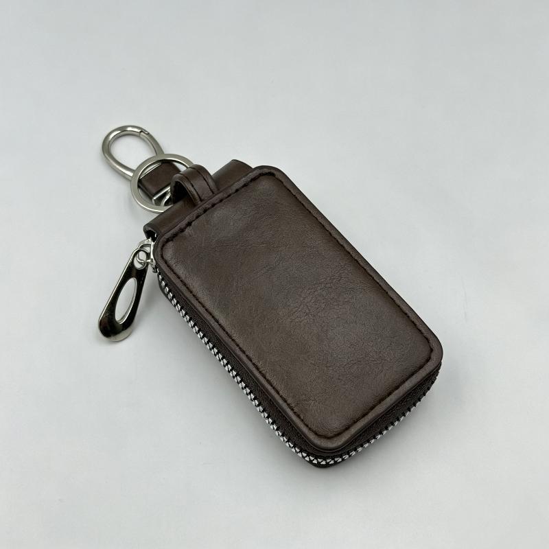 PU Leather Zipper Key Organizer for Men and Women Perfect for Daily Car Key Management