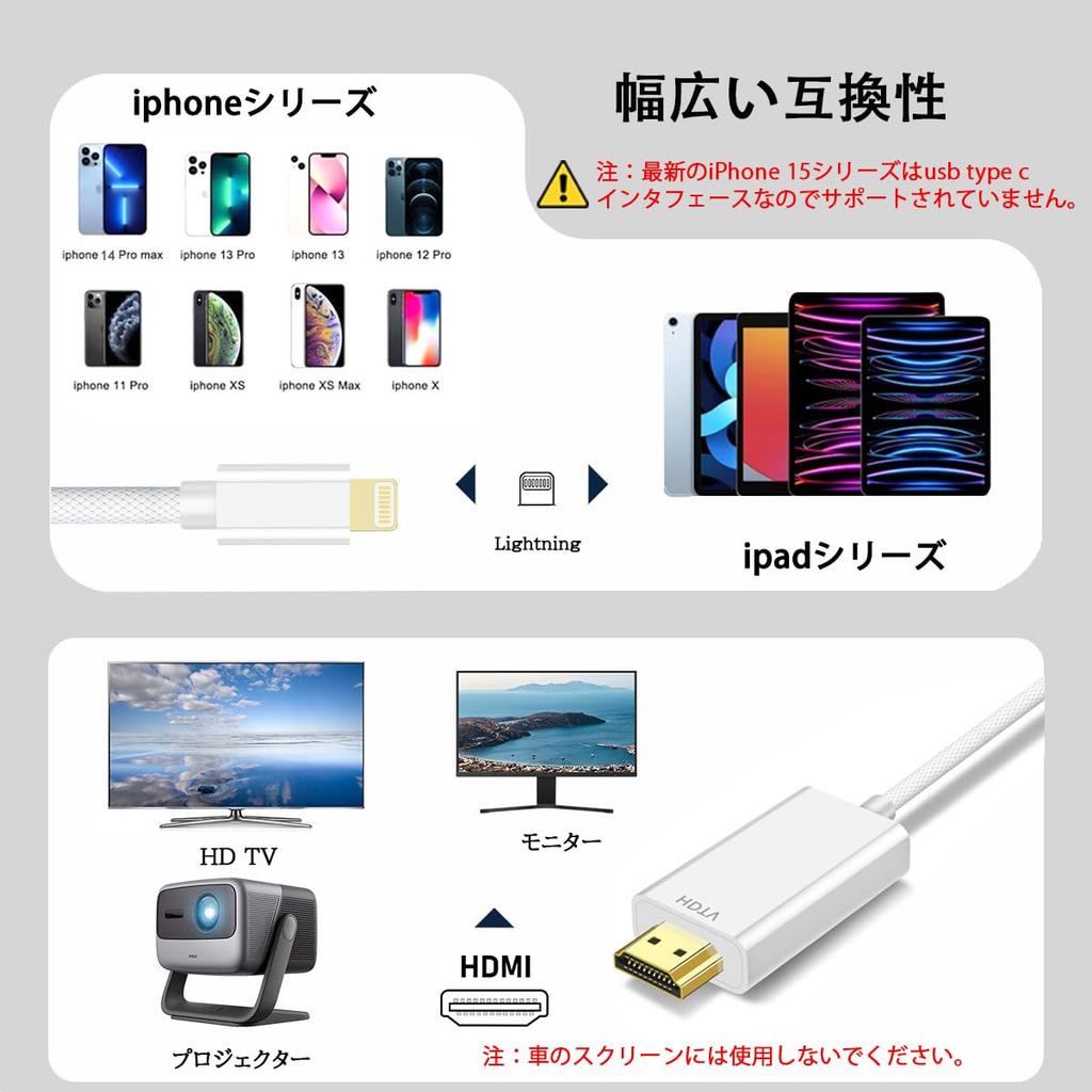 New MFi Lightning To HDMI Converter iPhone To HDMI Converter Digital AV Converter To TV Lightning Connection Compatible with iPhone YouTube TV 1080P
