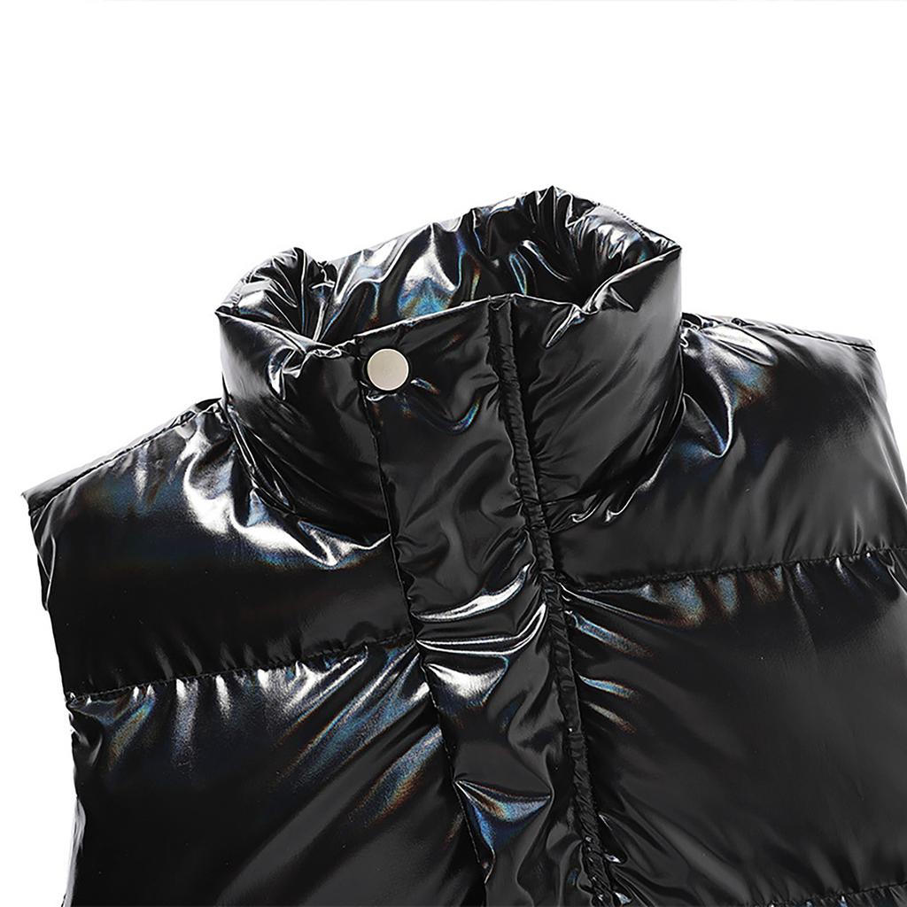 Men's Solid-color Zipper Vest, Men's And Women's Stand-up Collar Sleeveless Outdoor Casual Warm Vest Jacket
