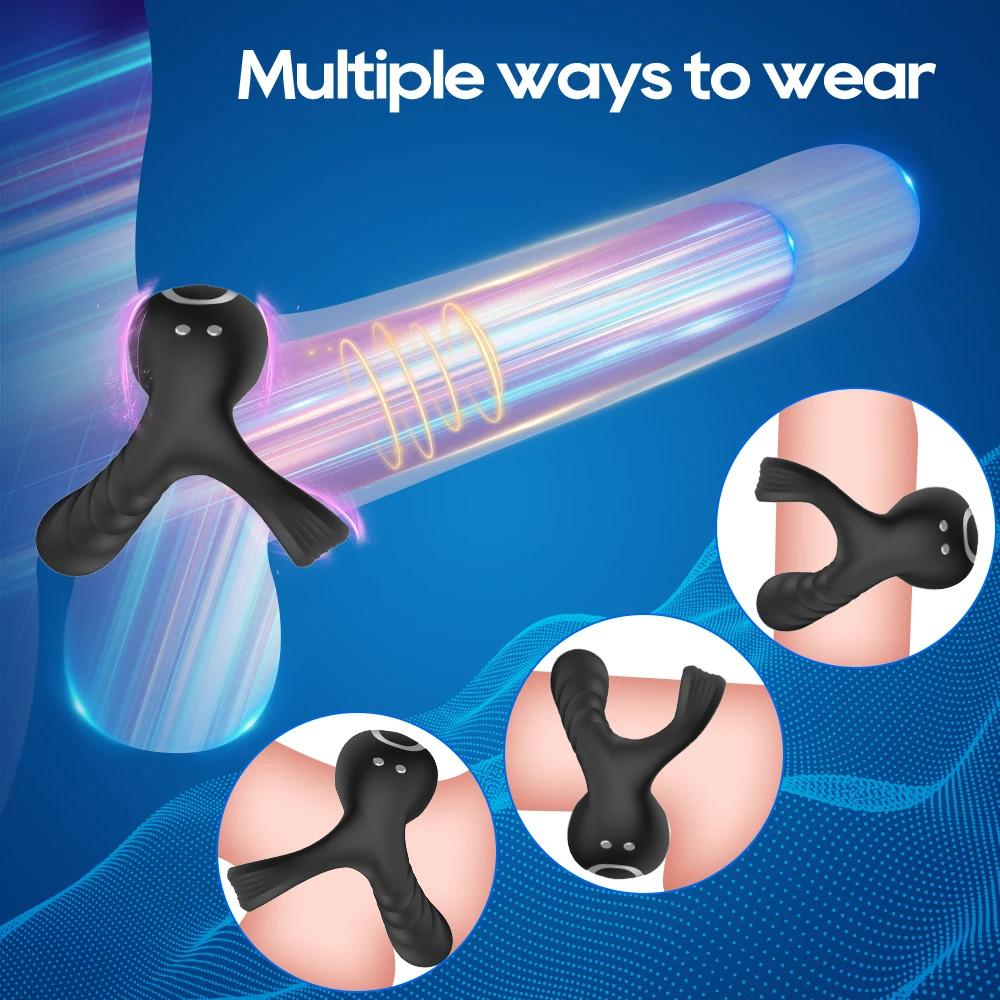 Penisring mit Bluetooth-Fernbedienung und Vibrationsfunktion, verzögerte Ejakulation, Penisring-Vibrator, Sexspielzeug für Erwachsene, Masturbator für Männer
