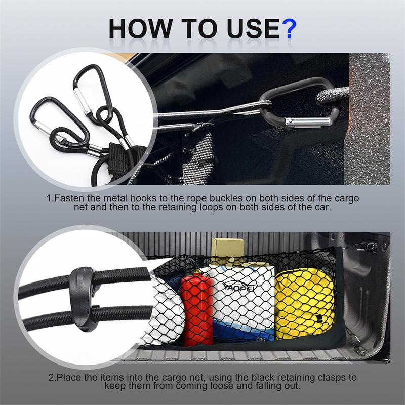 For Chevy Silverado For GMC Sierra 2013-2024  Car Trunk Net Elastic Luggage Net Cargo Organizer Storage Car Mesh Network Pocket