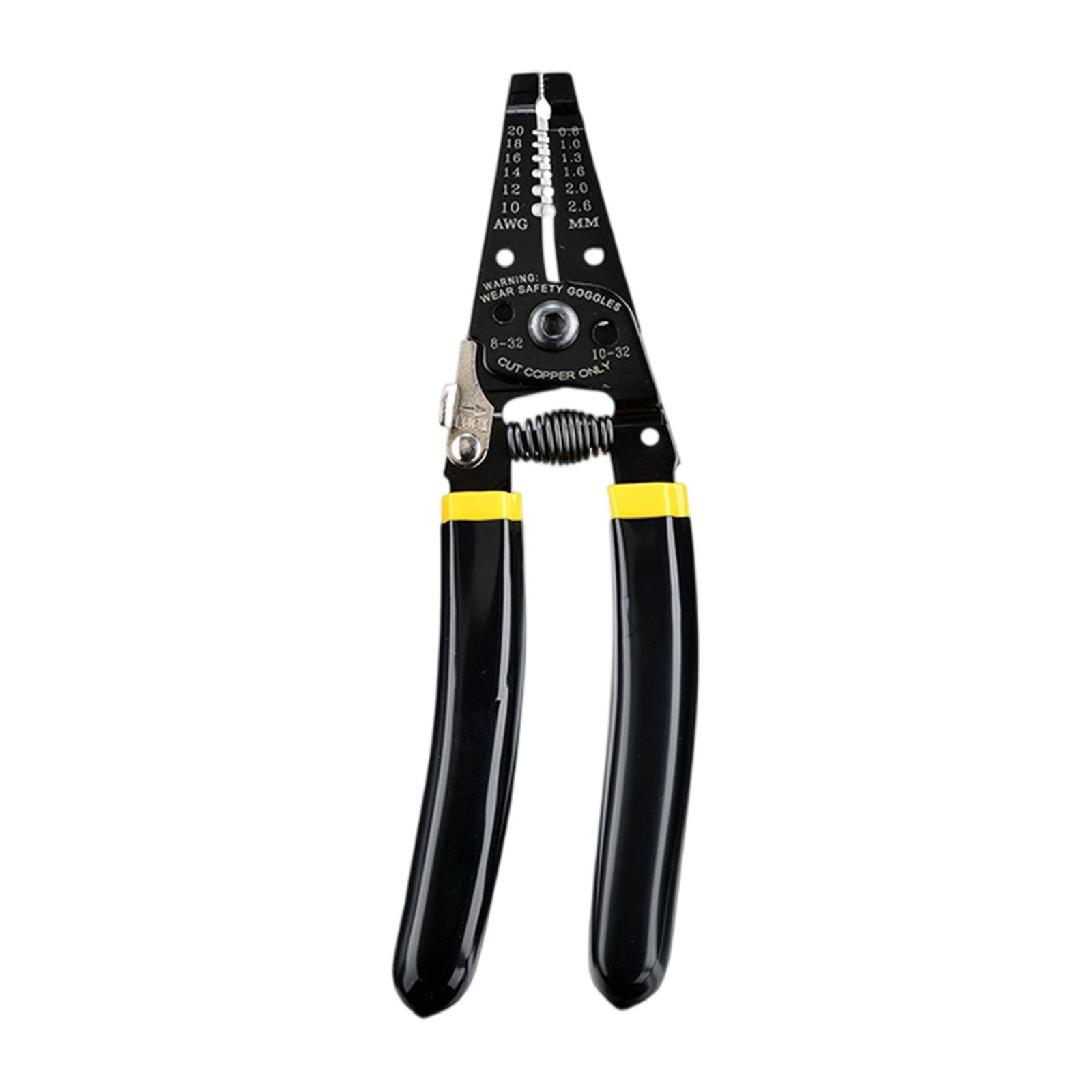 

Кусачки и стриппер для проводов, резак для многожильных и одножильных проводов, режет медь One Size чёрный