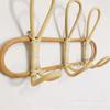 Handmade Rattan Wall Mounted Entryway Coat Rack Storage Organizer for Towels Space Saving Door Hanger with 3 Hooks