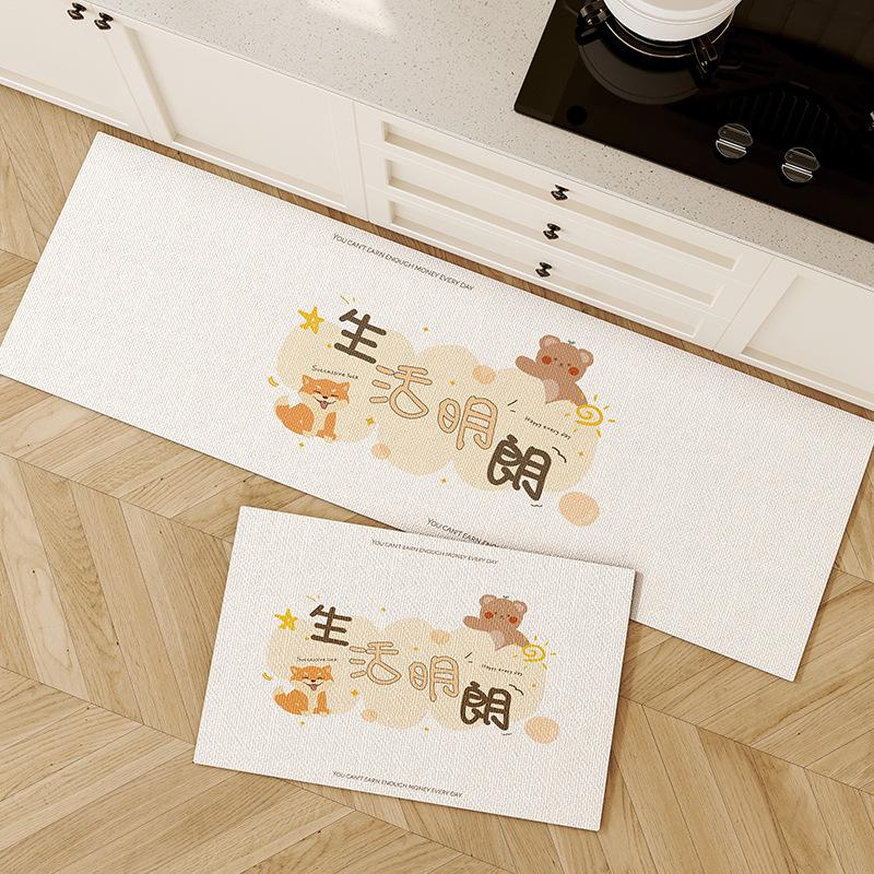 Kitchen Floor Mat, Water Absorption, Oil Absorption, Non-Slip, Diatom Mud Quick-Drying, Long Foot Mat, Household Dirt-Resistant Bathroom Carpet