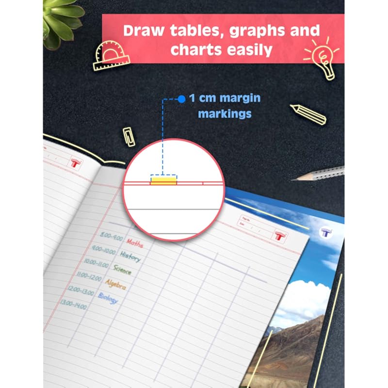 Target Publications A4 Size Long Notebooks For Students | Single Line Ruled 140 Pages In Each | Soft Cover, 21 Cm X 29.7