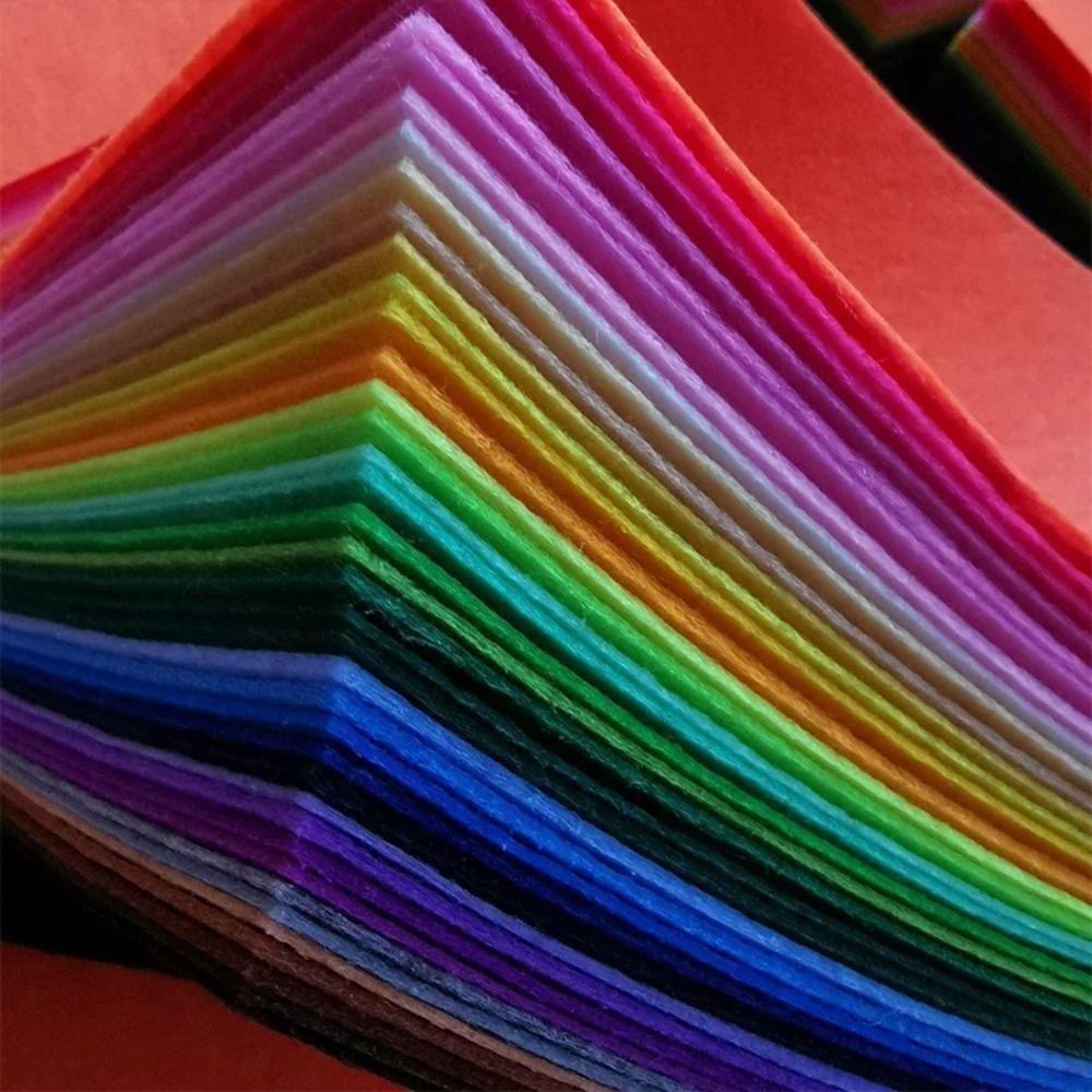 40Pcs Squares Felt Fabric Sheet 1mm Thick Needlework Felt Fabric Handmade Fabri  Sewing DIY Craft