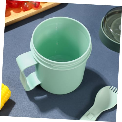 Angoily Microwave Soup Mug with Lid and Scoop, Soup Cup, Food Jar Container, Cereal Cup with Cover, Microwave Safe Mug for Soup, Hot Cereal, and Noodl