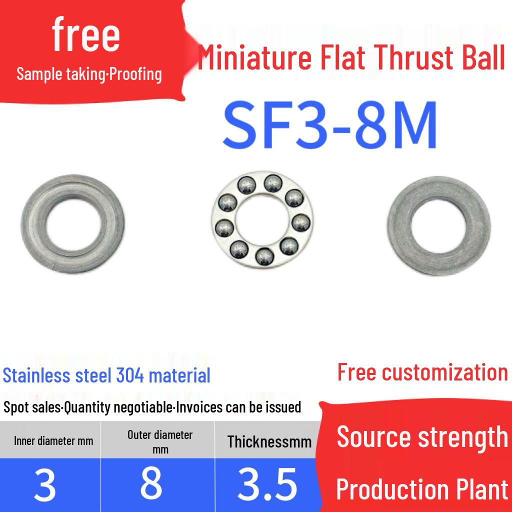 Stainless Steel 304 Miniature Thrust Ball Bearings (ID 2-12mm)