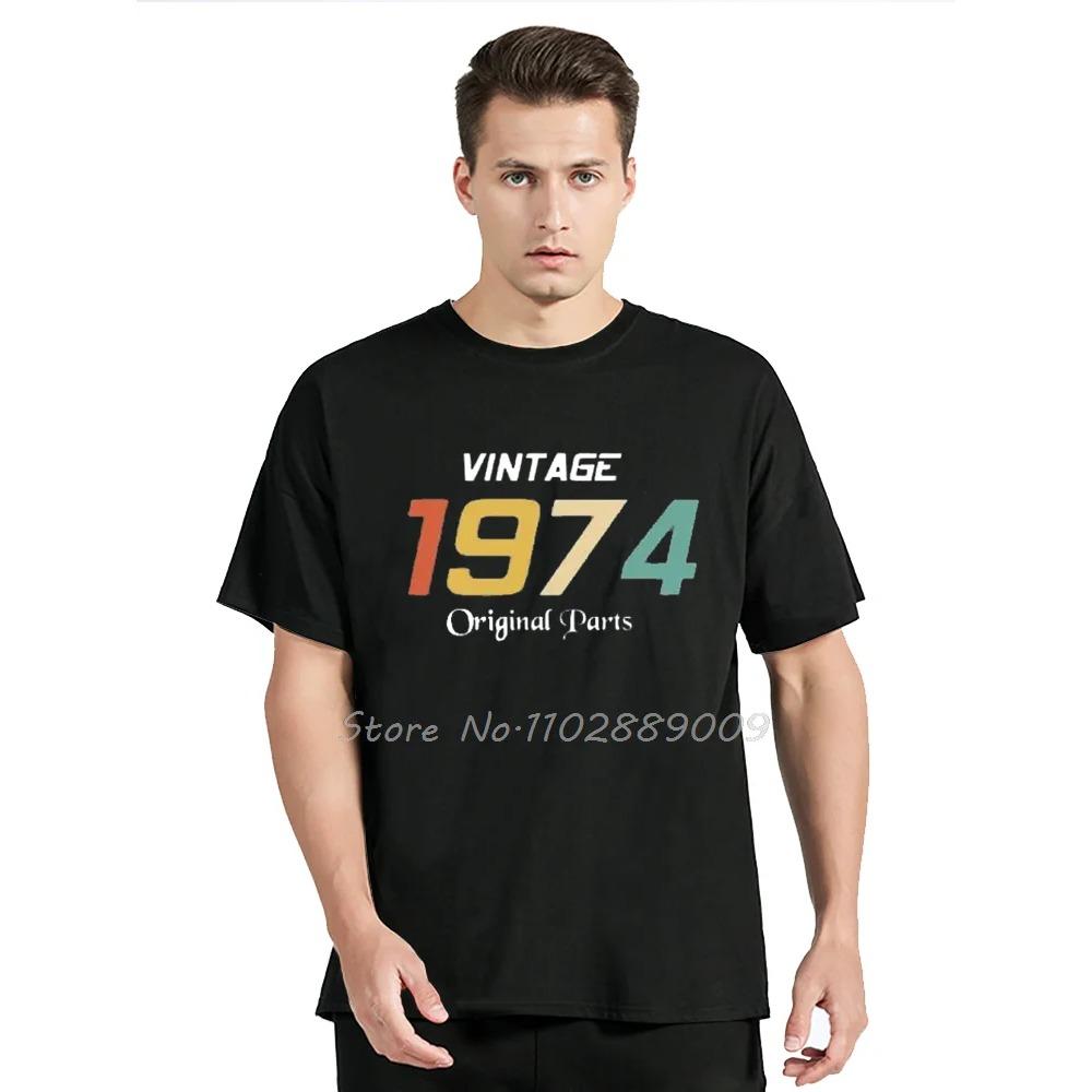 Graphic Old Vintage 1974 50th Birthday Unisex Cotton T-Shirt Fashion Oversized Tshirt Fitness Tees Cotton Men Clothing