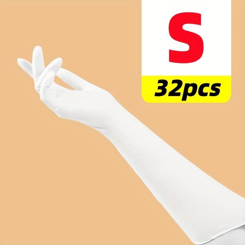 

32pcs 15.55-Inch White Nitrile Gloves Touchscreen Non-Slip Home Cleaning Gloves Dishwashing Gloves Kitchen Bathroom Pet Bathing