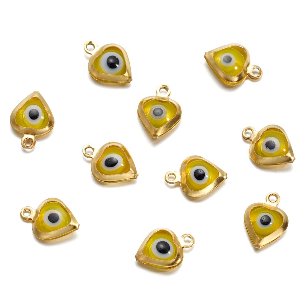 10pcs/lot Evil Eye Gold/Silver Color Tone Charms Connectors Beads For DIY Bracelet Bangle Pendant Jewelry Accessories
