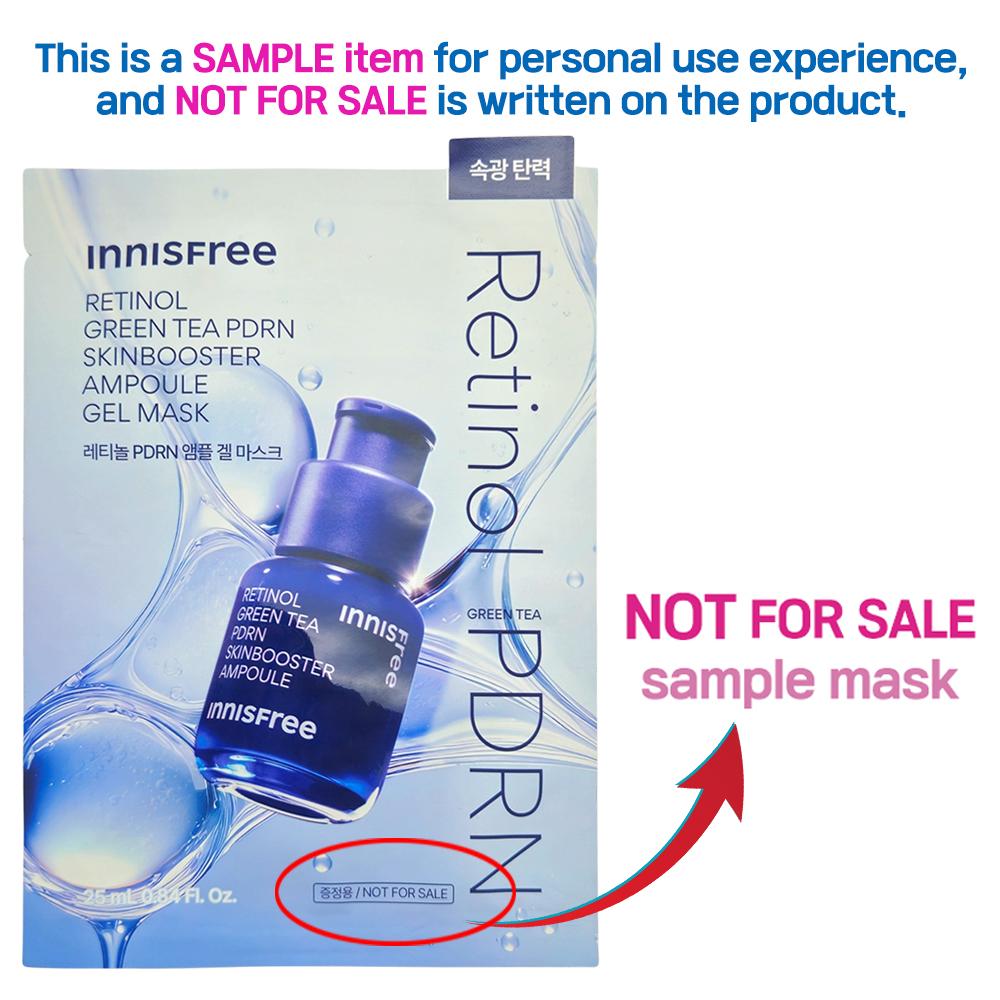 10 Stück_[INNISFREE] Retinol Grüner Tee PDRN Skinbooster Ampullen Gelmaske 23ml (Stichprobe)