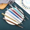 304 Stainless Steel Titanium Plated Gold Square Chopsticks Home Hotel Chopsticks Gift Box Set