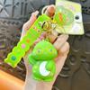 Raise Hand Dinosaur Glasses Dinosaur Keychain Flower Pattern Lucky Dinosaur Pendant  Unisex