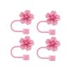 2/4pcs Straw Cover Cap for Stanley 10mm Reusable Straw Tips Lids Flowers Tip Covers Cup Accessories,Silicone Straw Topper