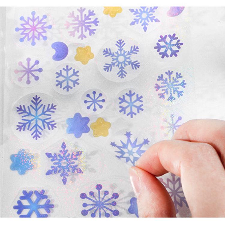 ПЭТ блестки звезда наклейка снежинка наклейка цвет DIY декоративная наклейка канцелярские товары подарок домашние мелкие предметы наклейка украшение