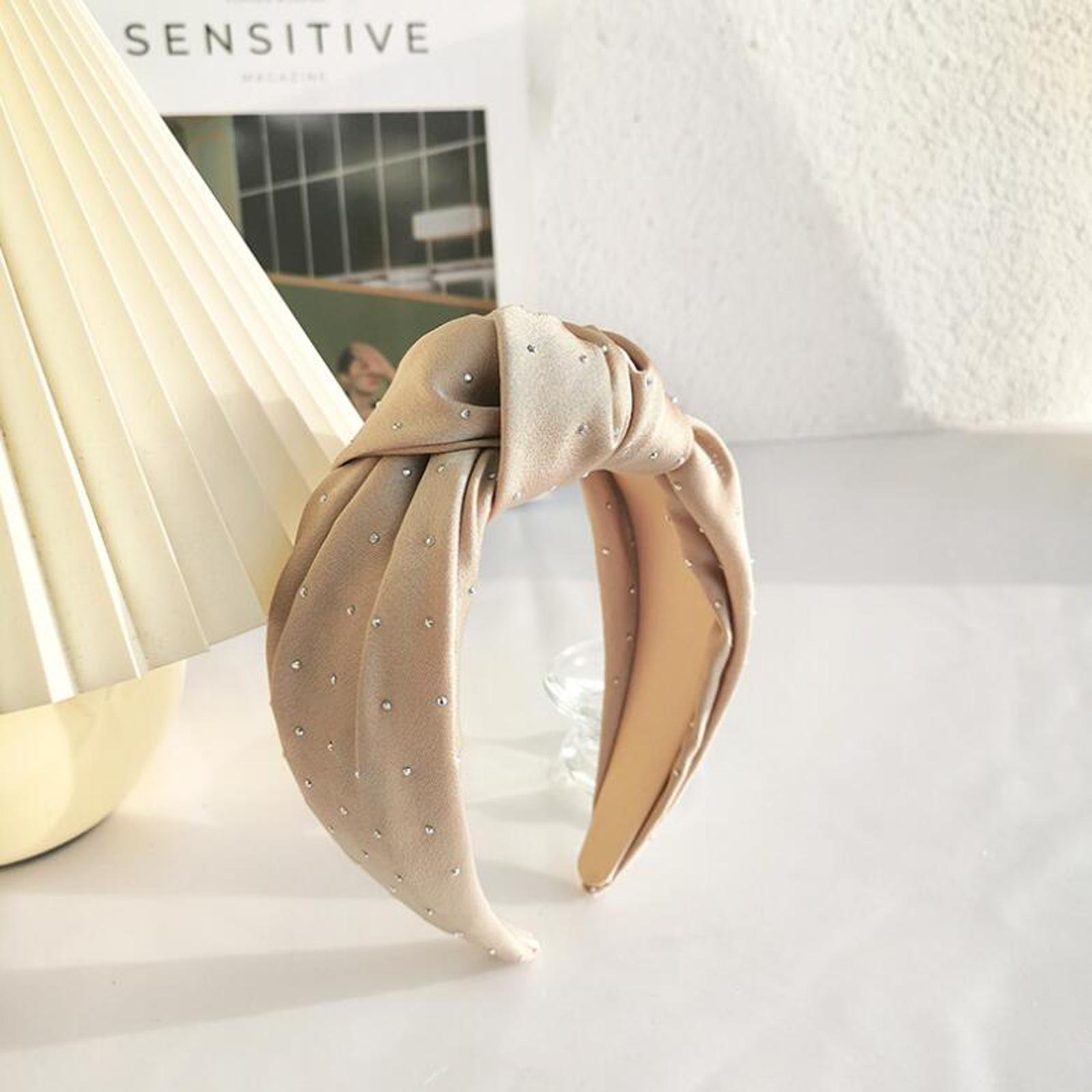 

PROLY Новая Мода Широкая Боковая Повязка на Голову Взрослая Мягкая Со Стразами Повязка на Голову Высшего Качества Тюрбан Женские Аксессуары для Волос