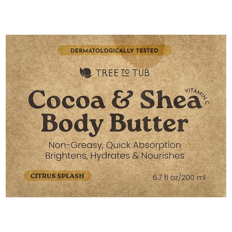 Cocoa & Shea Body Butter, Citrus Splash , 6.7 Fl Oz (200 Ml)