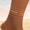 11 Pcs Boho Multi Layer Anklets Set For Women Vintage  Simple Summer Gold Color Pearl Chain On Leg Beach Foot Jewelry Gifts 2025