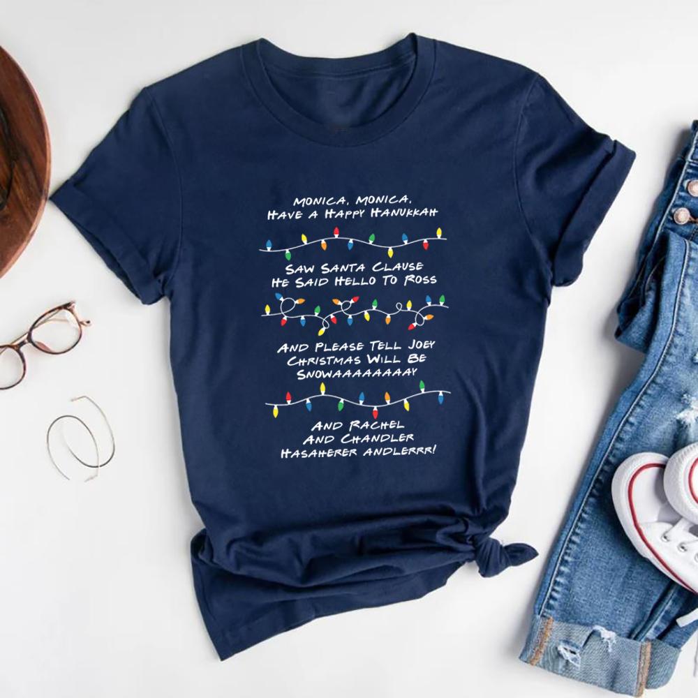 Retro Friends Inspired Holiday T Shirt Phoebe's Song Shirt Christmas Tshirt Friends Graphic T Shirts Unisex Aesthetic Clothes