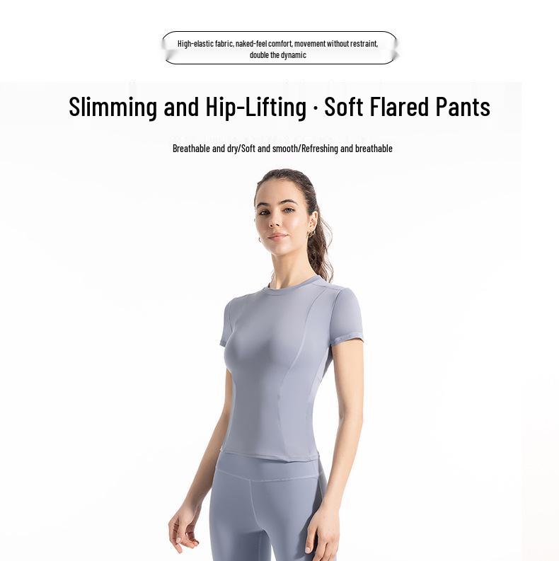 Notting High Waist Breathable Flared Yoga Pants for Women - Hip Lifting, Quick Dry, Wide Leg, High Elastic, Slim Fit