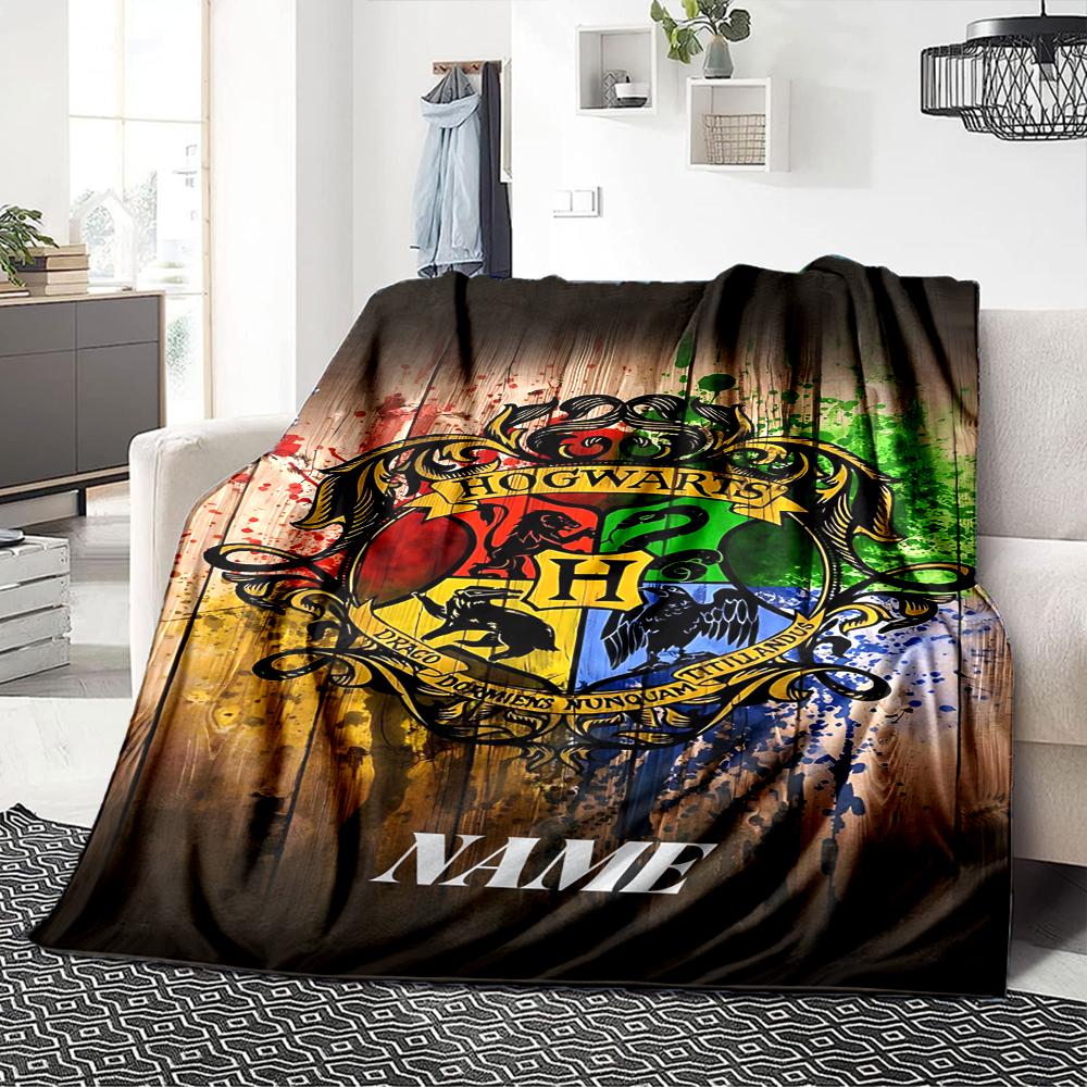 Custom Name "Harry Potter Sorcerer's Stone" blanket for Couch & Bed, Plush Cozy Fuzzy Blanket Super Soft & Warm Blankets for Fall and Winter. 090895