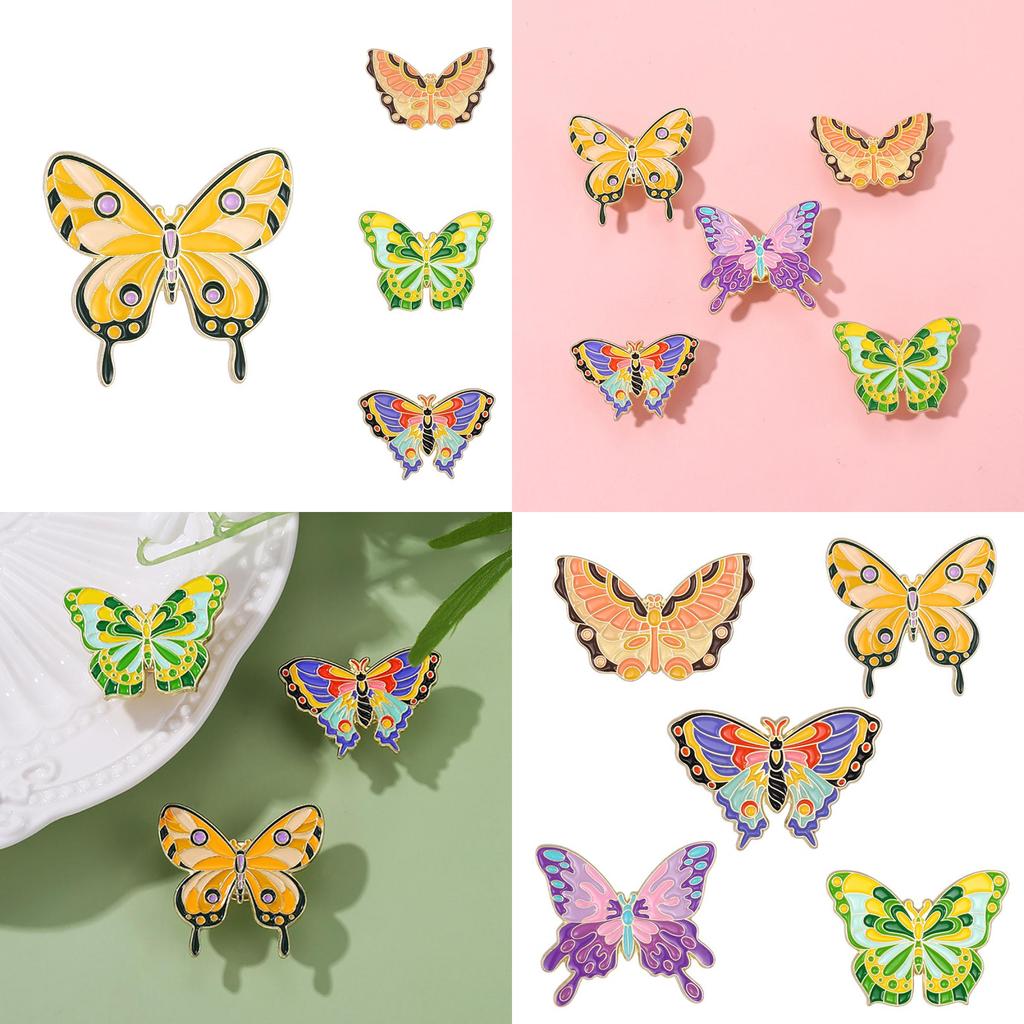 Creative Purple Butterfly Enamel Brooch Stunning Animal Floral Design For Men And Women