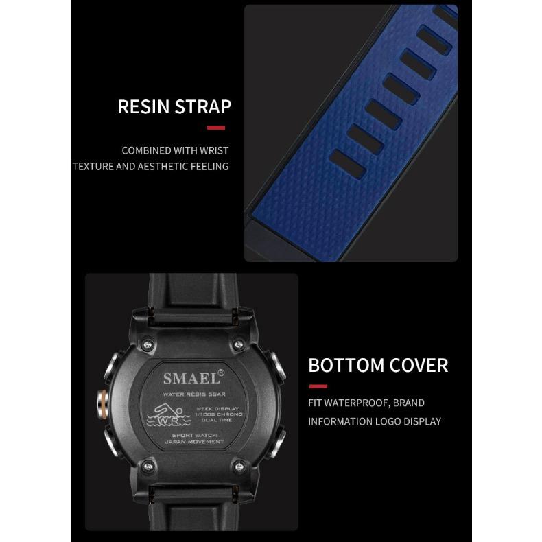 SMAEL Casual All-in-one Student Digital Sports Watch Dual Display Glow-in-the-dark Waterproof Electronic Watch