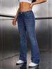 Womejeans Women's European Simple Blue Flare Jeans - Elastic, Stylish, and Slimming Versatile Pants