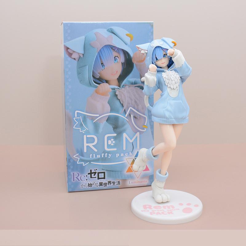 22CM Anime Re:Zero kara Hajimeru Isekai Seikatsu Figura Modello Ram Puck Vestiti di Partenza Emilia Collezione Giocattolo Regalo PVC